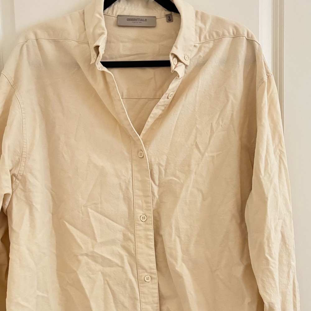 Essentials Cream Button-Up Shirt